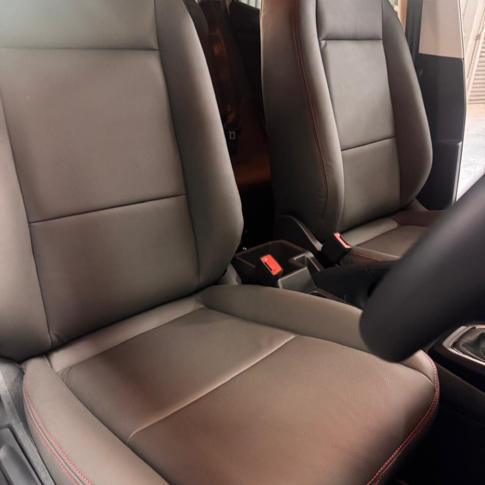 VW T Cross with red saddle stitching 3